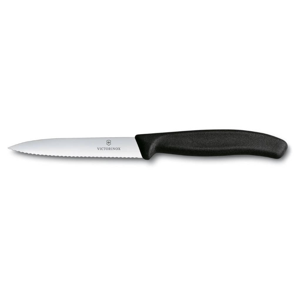 Swiss Classic Chopping Knife Serrated Sharp 10 cm Black