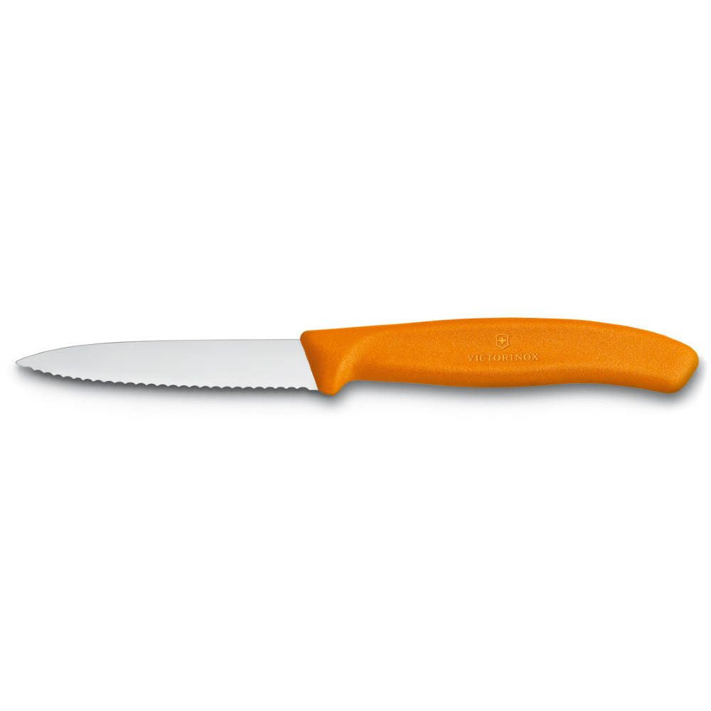 Swiss Classic Vegetable Knife Serrated Pointed Orange 8 cm