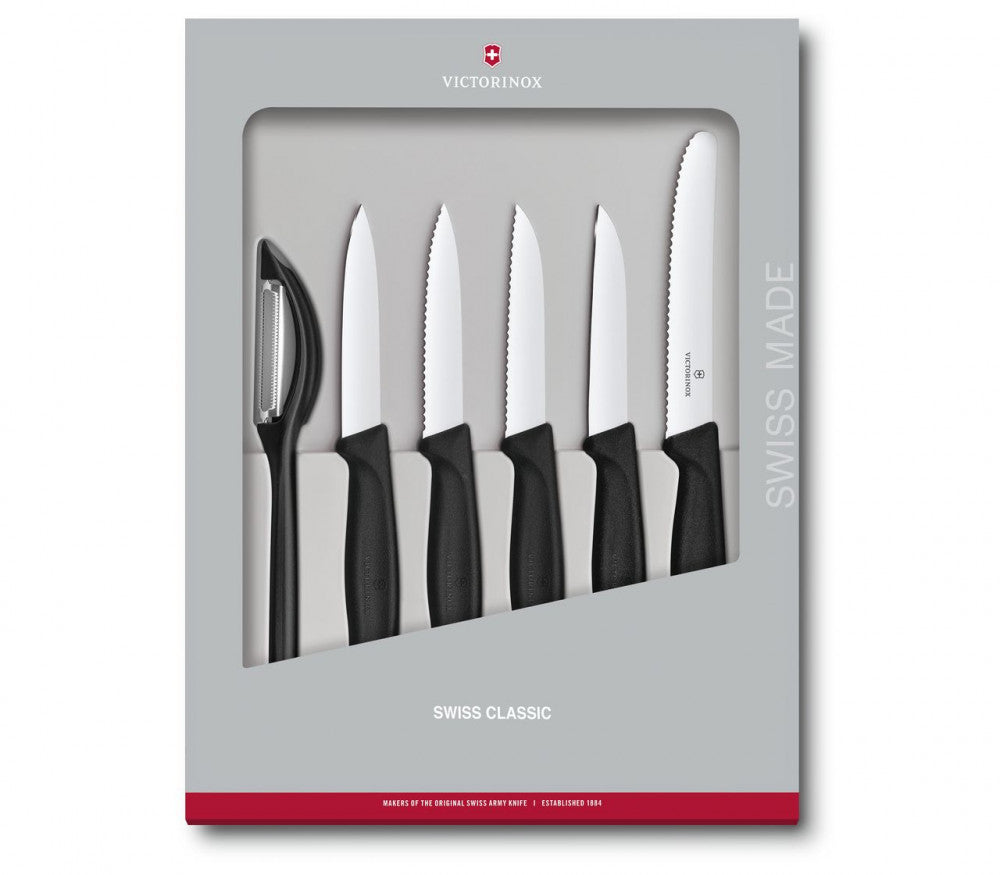 Swiss Classic 6-piece Chopping and Paring Knife Set Black