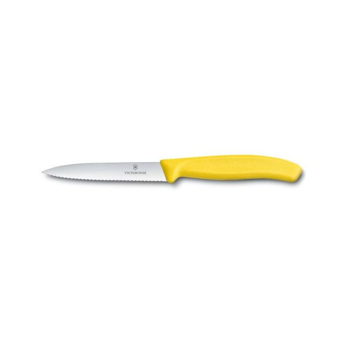 Swiss Classic Chopping Knife Serrated Sharp 10 cm Yellow
