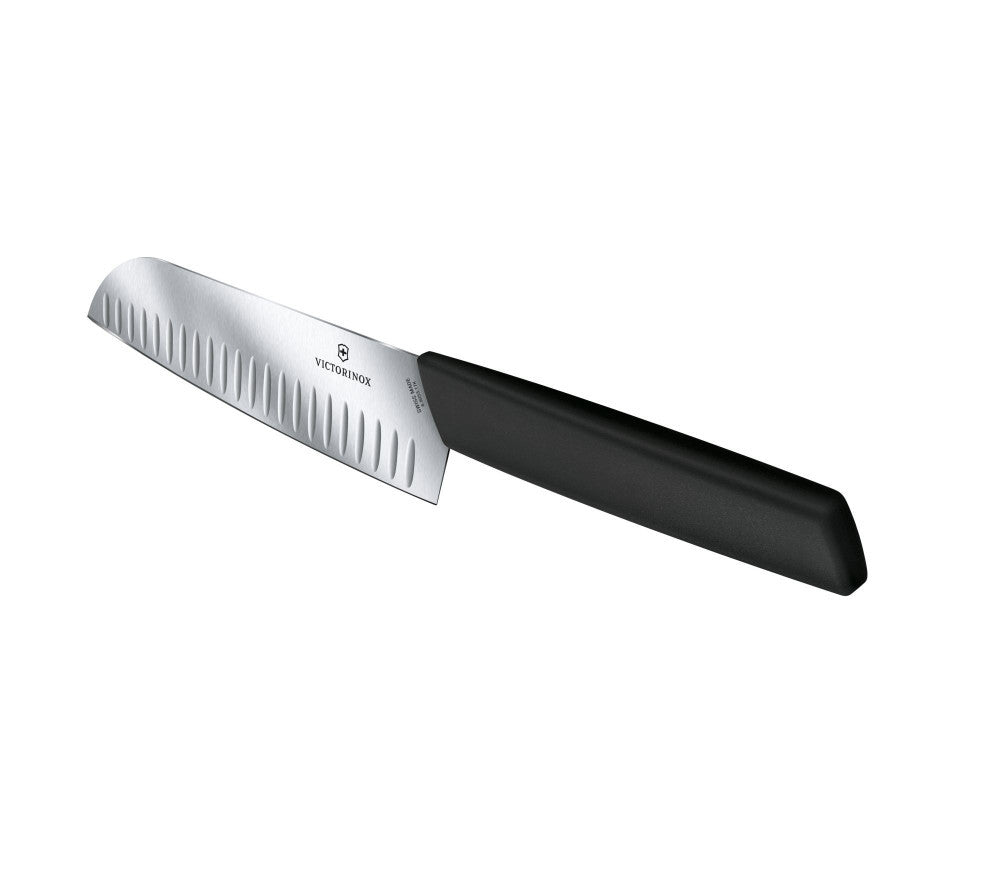 Swiss Modern Santoku Ribbed 17 cm – Black